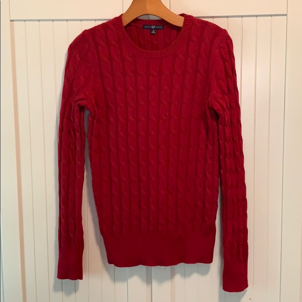 Gap Red Cable Knit Sweater